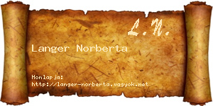 Langer Norberta névjegykártya